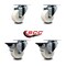 Service Caster 3'' Nylon Wheel Swivel Top Plate Caster Set with 2 Posi Brakes, 4PK SCC-20S314-NYS-2-PLB-2 - alternate 4
